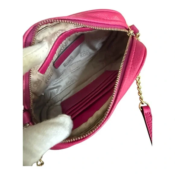 Authentic Michael Kors Leather Pink Gold Crossbody Bag